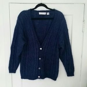 Mohair and acrylic cardigan sweater
